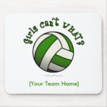 Green Volleyball Mouse Pads