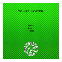 Green Volleyball Personalized Announcements