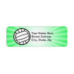 Green Volleyball Return Address Label