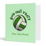 Green Volleyball Vinyl Binder