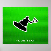 Green Wakeboarder Print