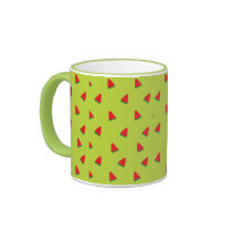Green Watermelon Pattern Coffee Mug