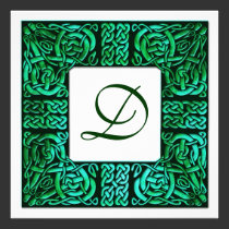 Green Waters Celtic Monogram Wedding Invitation invitations