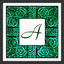 Green Waters Celtic Monogrammed Wedding Invitation invitations