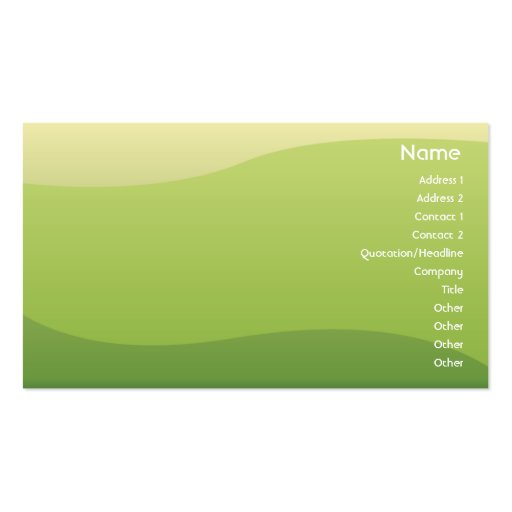 Green Waves - Business Business Card Templates (front side)