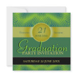Green Waves of Prosperity Graduation Party Custom Announcement
