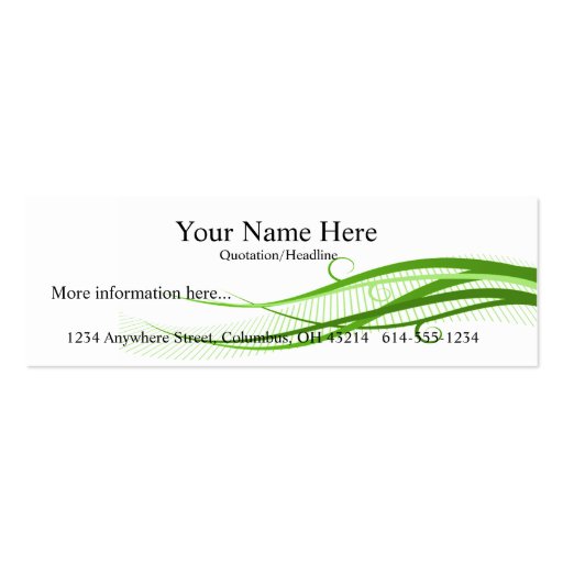 Green Waves Profile Cards Business Cards (front side)