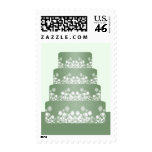 Green Wedding Cake Postage Stamp
