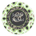 Green Wedding Favor Labels stickers