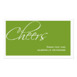 Green wedding formal custom event drink ticket