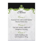 green wedding menu announcement