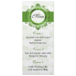 green wedding menu announcement