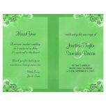 Green Wedding Program Ceremony and Wedding Party flyers