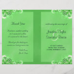 Green Wedding Program Ceremony and Wedding Party Flyers