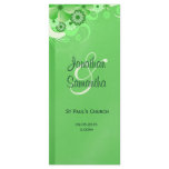 Green Wedding Program Ceremony and Wedding Party rack cards