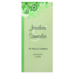 Green Wedding Program Ceremony and Wedding Party rack cards
