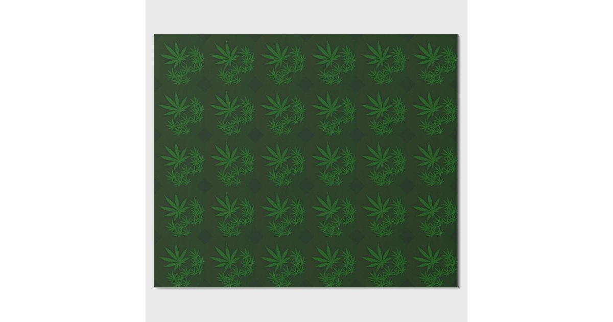 Green Weed Wrapping Paper Zazzle
