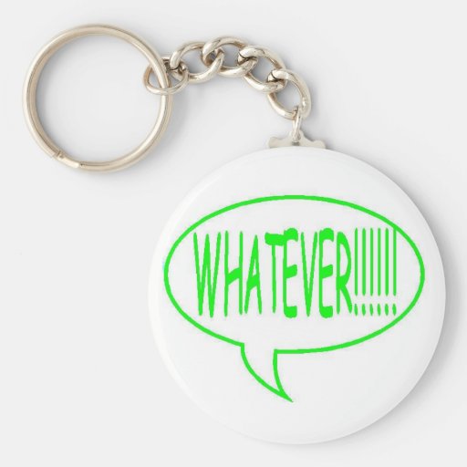 Green Whatever Speech Bubble Keychains