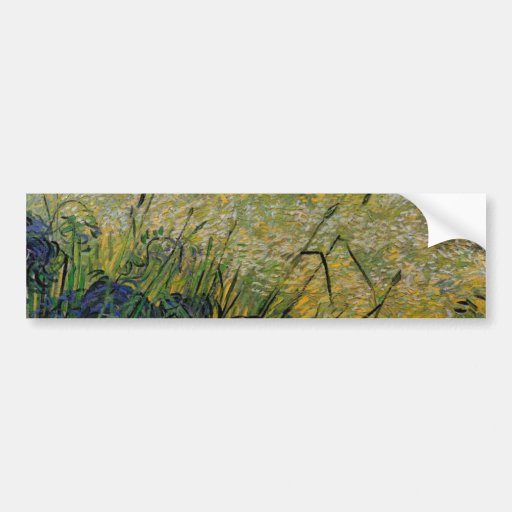 Green Wheat Field with Cypress by Van Gogh. Bumper Stickers
