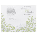 Green &amp; White Abstract Floral Wedding Program Flyer