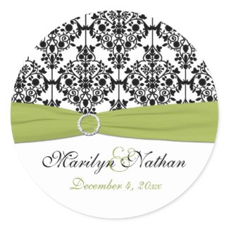 Green, White, and Black Damask 1.5