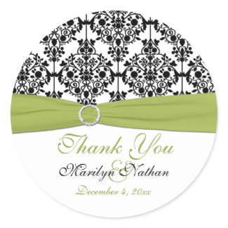 Green, White and Black Damask 3
