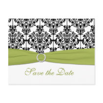 Green, White and Black Save the Date Postcard