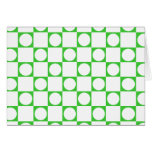 Green & White, Checkers & Circles Greeting Card