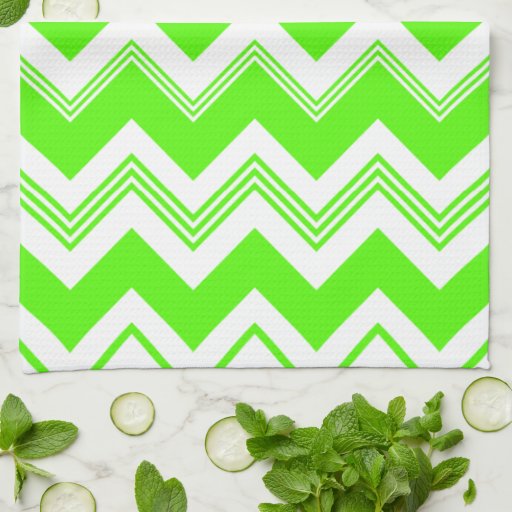 Green White Chevron Pattern Hand Towels Zazzle
