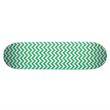 Green White Chevron Pattern Skate Decks