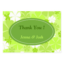 Green white flowers business cards