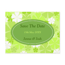 Green white flowers postcards