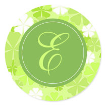 Green white flowers with "E" monogram stickers
