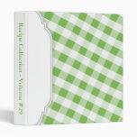 Green & White Gingham personalized Binder
