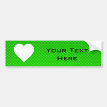 Green & White Heart Bumper Sticker