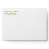 Green + White Irish Wedding Invitation A7 Envelope