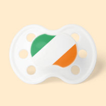 Green White Orange Stripes Baby Pacifier