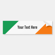 Green White Orange Stripes Bumper Stickers