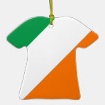 Green White Orange Stripes Christmas Ornaments