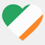 Green White Orange Stripes Heart Sticker