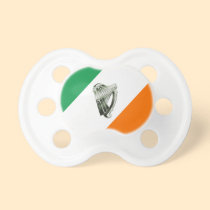 Green White Orange Stripes Irish Harp Pacifier