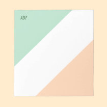 Green White Orange Stripes Memo Note Pads