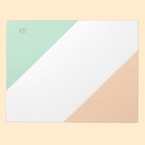 Green White Orange Stripes Memo Notepads