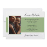 Green White Post Wedding Celebration Custom Announcements