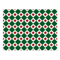 Green, White, Red Diamond Pattern postcards