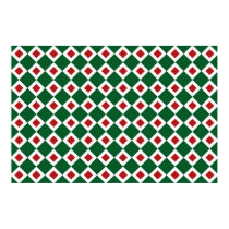 Green, White, Red Diamond Pattern posters