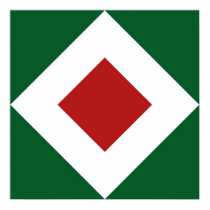 Green, White, Red Diamond Pattern posters