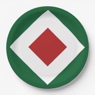 Green, White, Red Diamond Pattern