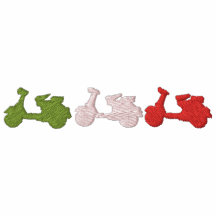Green White & Red Embroidered scooter ladies