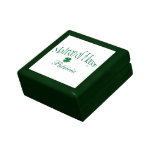 Green, White Shamrocks Matron of Honor Trinket Box